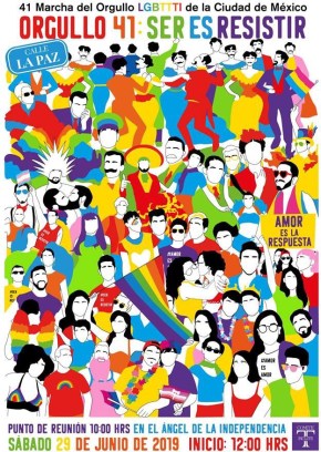 Cartel de la 41 Marcha del Orgullo LGBTTTI de la Ciudad de México / Comité IncluyeT