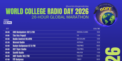 WCRD26 Marathon Schedule
